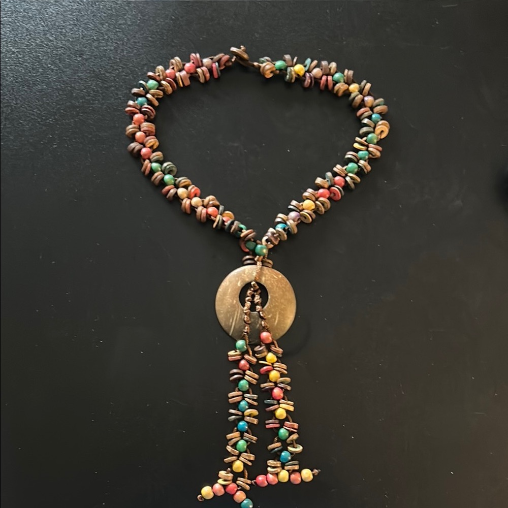 Colorful Beaded Necklace with Pendant